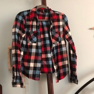 red, white, & blue flannel F21